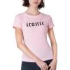 Paris Hilton Women’s Fashion T-Shirt Embellished Graphics Short Sleeve Crew Neck Tops(Light Pink Iconic)