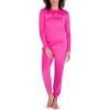 Paris Hilton Women’s Long Sleeve Top and Pants Embellished Pajama Set(Hot Pink Velour)