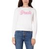 Paris Hilton Women’s Soft Knit Crew Neck Sweater Long Sleeves Cozy(Cream)