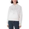 Paris Hilton Women’s Sporty Embellished Sweatshirt Hoodie(Cream)