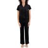 Paris Hilton Women’s Top and Pants Comfy 2 piece Pajama Sets(Black Iconic)