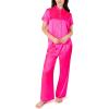 Paris Hilton Women’s Top and Pants Comfy 2 piece Pajama Sets(Pink)