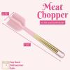 Paris Hilton Meat Chopper with Pink Jewel Shaped Handle, Heat-Resistant up to 400°F, Dishwasher Safe Kitchen Tools and Utensil, Pink and Gold(Pink)