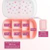 Paris Hilton 2-Pack Bento Style Snack Boxes, 7-Compartment Lunch Containers with Built-In Phone Stand, Removable Dividers and Dip Containers, Pink Bow Print(Pink Bow Print)