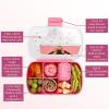 Paris Hilton 2-Pack Bento Style Snack Boxes, 7-Compartment Lunch Containers with Built-In Phone Stand, Removable Dividers and Dip Containers, Pink Bow Print(Pink Heart Print)