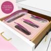 Paris Hilton 4-Slot Storage Bag Organizer, Multipurpose Kitchen Drawer and Wall-Mounted Organizer for Gallon, Quart, Sandwich and Snack Bags, Pink
