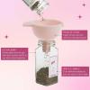Paris Hilton Glass Spice Jar Storage Set, 4-Ounce Empty Spice Jars with Labels, Shaker Caps and Metal Lids, Collapsible Funnel Included, 20-Piece, Pink(Standard)