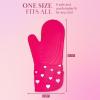 Paris Hilton Oven Mitt Set with Heart Design, Heat Resistant Pot Holders Featuring Non-Slip Textured Silicone Grips, 2-Piece Set, Pink(Hearts)