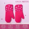 Paris Hilton Oven Mitt Set with Heart Design, Heat Resistant Pot Holders Featuring Non-Slip Textured Silicone Grips, 2-Piece Set, Pink(Hearts)