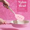 Paris Hilton Slotted Turner with Pink Jewel Shaped Handle, Heat-Resistant up to 400°F, Dishwasher Safe Kitchen Tools and Utensil, Pink and Gold(Slotted Turner)