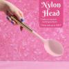 Paris Hilton Slotted Turner with Pink Jewel Shaped Handle, Heat-Resistant up to 400°F, Dishwasher Safe Kitchen Tools and Utensil, Pink and Gold(Solid Spoon)