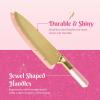 Paris Hilton Stainless Steel Knife Set with Jewel Shaped Handles and Gold Blades, Iconic Cutlery Set, 4-Piece, Pink