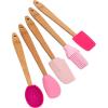 Paris Hilton 5-Piece Mini Silicone Spatula Set, Heat Resistant Kitchen Utensils, Pink
