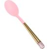 Paris Hilton Slotted Turner with Pink Jewel Shaped Handle, Heat-Resistant up to 400°F, Dishwasher Safe Kitchen Tools and Utensil, Pink and Gold(Solid Spoon)
