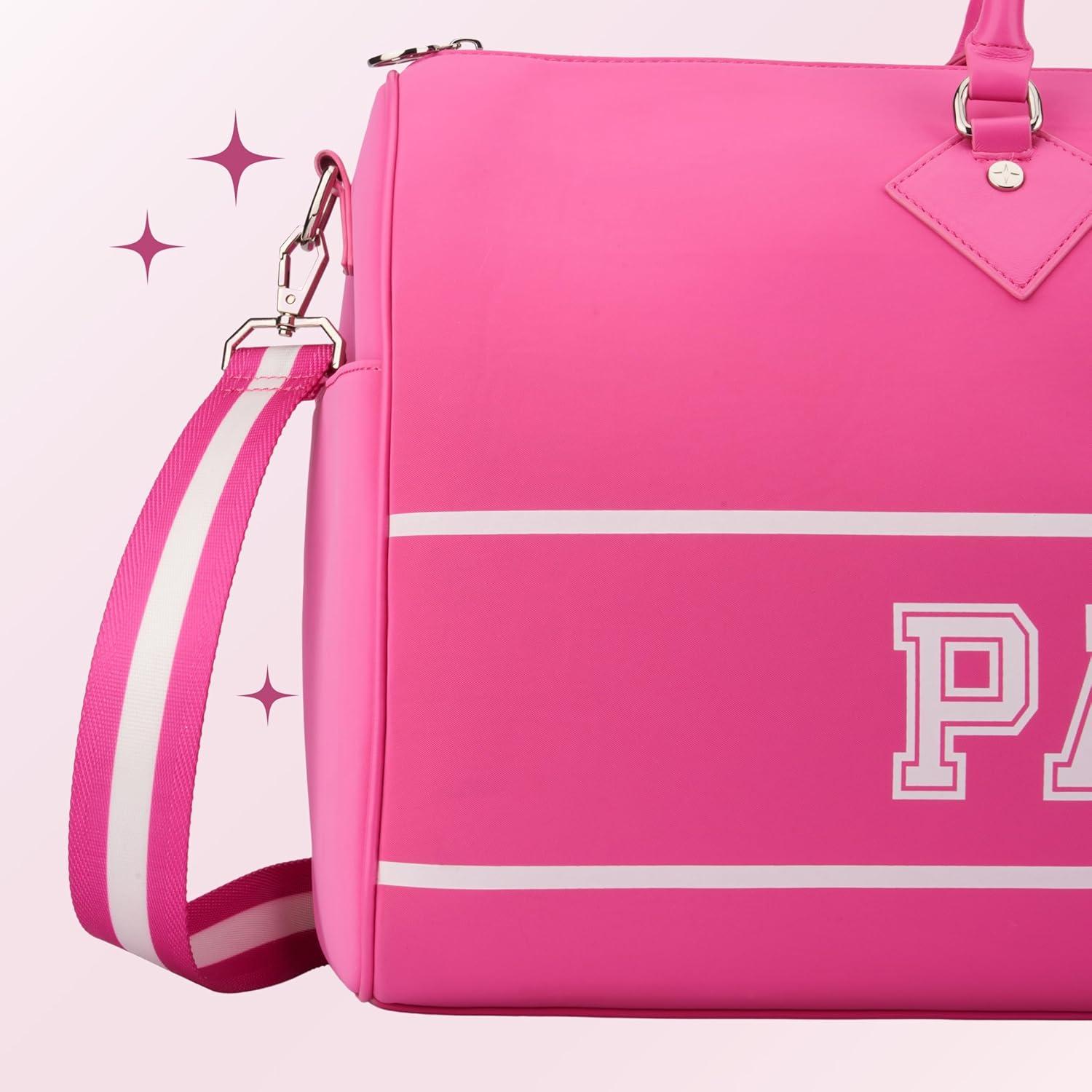 imageParis Hilton York Black Duffle Bag with removable Strap and SLIV Card CasePink York