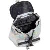 Paris Hilton Paxton Small Drawstring Rucksack Fashion Backpack, Black(Iridescent Silver)