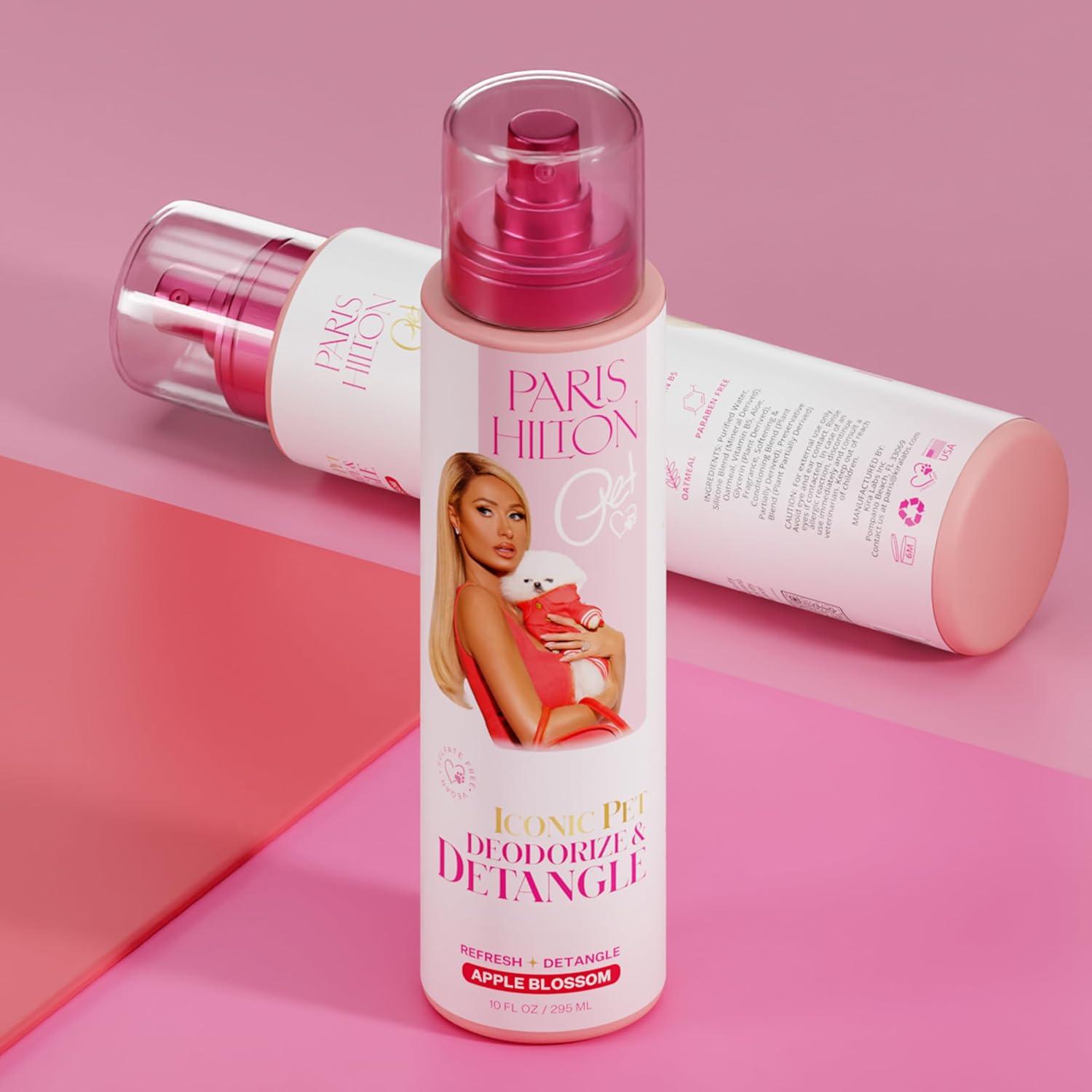 imageParis Hilton Dog Perfume Deodorizer ampamp Detangler Odor Neutralizing with Sweet Floral Apple Blossom Scent SulfateFree Vegan Hypoallergenic for All Pet Breeds 10oz295ml