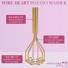 Paris Hilton Potato Masher, Heart-Shaped Stainless Steel Design, Non-Slip Handle, Dishwasher Safe, Pink(Gold)