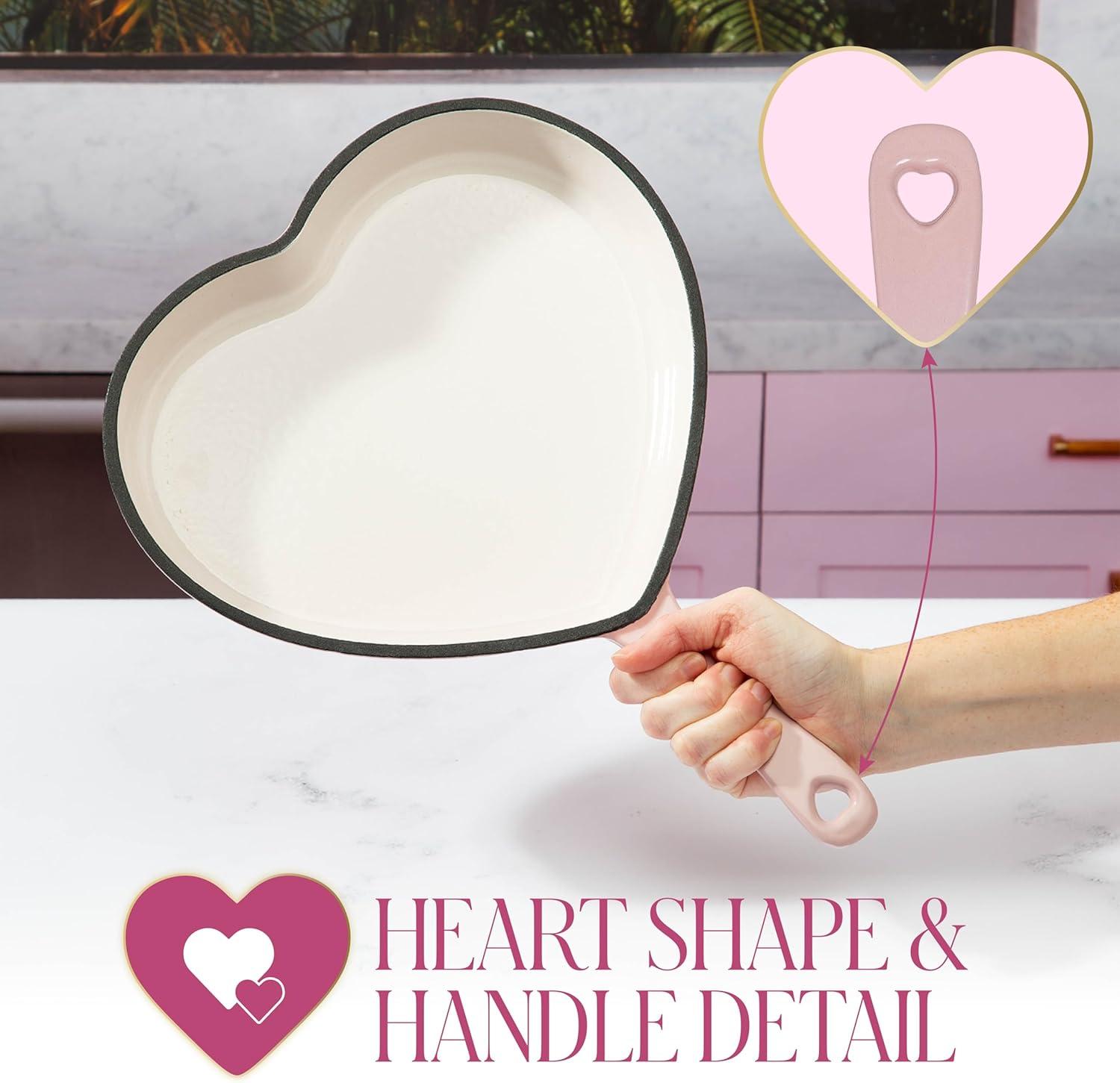 imageParis Hilton PH 10in CI Enameled Heart Pan PK