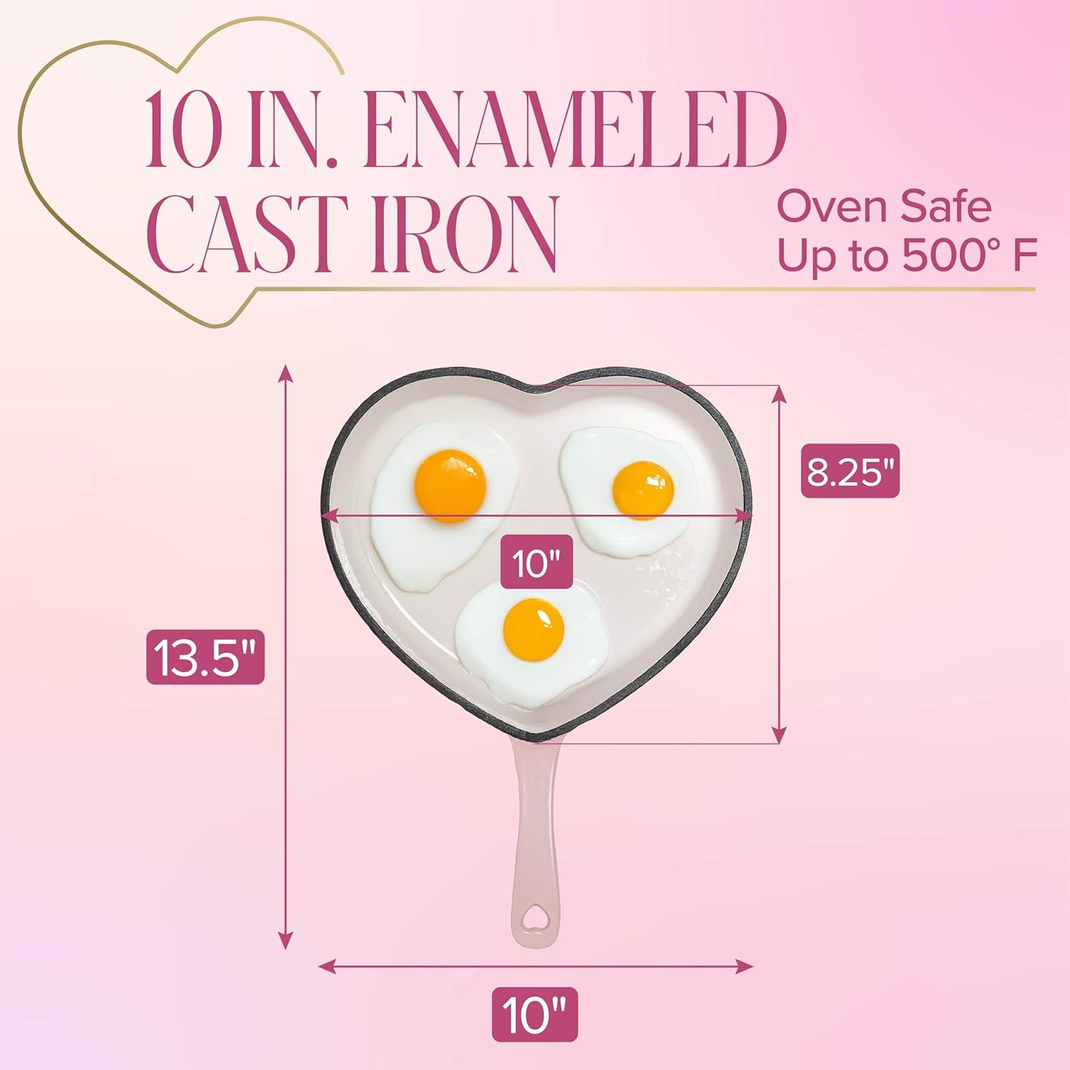 imageParis Hilton PH 10in CI Enameled Heart Pan PK