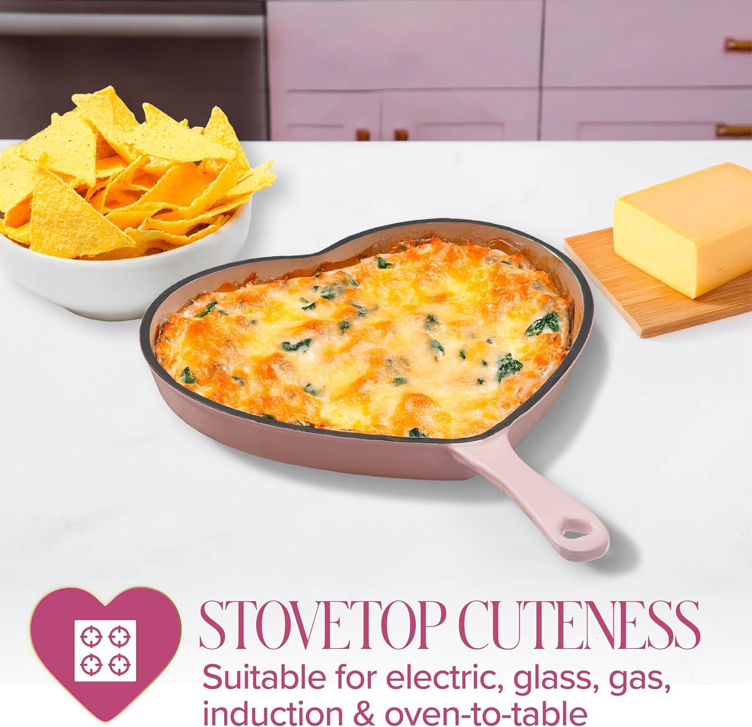 imageParis Hilton PH 10in CI Enameled Heart Pan PK