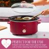 Paris Hilton 3.5-Quart Manual Slow Cooker, Features Three Settings (Low, High, Warm), Naturally Nonstick and Dishwasher Safe Stoneware Insert, Family Sized Capacity, White(Berry)