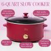 Paris Hilton 3.5-Quart Manual Slow Cooker, Features Three Settings (Low, High, Warm), Naturally Nonstick and Dishwasher Safe Stoneware Insert, Family Sized Capacity, White(Berry)