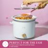 Paris Hilton 3.5-Quart Manual Slow Cooker, Features Three Settings (Low, High, Warm), Naturally Nonstick and Dishwasher Safe Stoneware Insert, Family Sized Capacity, White(White)