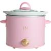 Paris Hilton 3.5-Quart Manual Slow Cooker, Features Three Settings (Low, High, Warm), Naturally Nonstick and Dishwasher Safe Stoneware Insert, Family Sized Capacity, White(Pink)