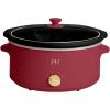 Paris Hilton 3.5-Quart Manual Slow Cooker, Features Three Settings (Low, High, Warm), Naturally Nonstick and Dishwasher Safe Stoneware Insert, Family Sized Capacity, White(Berry)