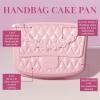 Paris Hilton Premium Nonstick Handbag Cake Pan, Heavy-Duty Cast Aluminum Bakeware, Quick Release Coating, 10.75 x 7.75-Inch, Pink & Cream