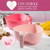Paris Hilton Heart Bowl & Colander Set, Nesting 2-Piece Design with 3-Quart Capacity, Dishwasher Safe, Made without BPA, Pink