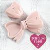 Paris Hilton 3-Piece Bow Shaped Salt and Pepper Shaker Set, Iconic Ceramic Stoneware With Matching Tray, Pink