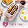Paris Hilton 2-Slice Toaster, Extra-Wide Slots, 7 Browning Settings, Bagel & Defrost Functions, Removable Crumb Tray, Pink(Pink)
