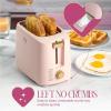 Paris Hilton 2-Slice Toaster, Extra-Wide Slots, 7 Browning Settings, Bagel & Defrost Functions, Removable Crumb Tray, Pink(Pink)