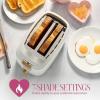 Paris Hilton 2-Slice Toaster, Extra-Wide Slots, 7 Browning Settings, Bagel & Defrost Functions, Removable Crumb Tray, Pink(White)
