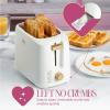 Paris Hilton 2-Slice Toaster, Extra-Wide Slots, 7 Browning Settings, Bagel & Defrost Functions, Removable Crumb Tray, Pink(White)