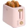 Paris Hilton 2-Slice Toaster, Extra-Wide Slots, 7 Browning Settings, Bagel & Defrost Functions, Removable Crumb Tray, Pink(Pink)