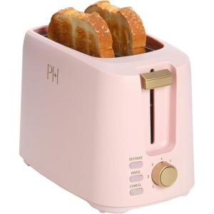 Paris Hilton 2-Slice Toaster, Extra-Wide Slots, 7 Browning Settings, Bagel & Defrost Functions, Removable Crumb Tray, Pink(Pink)