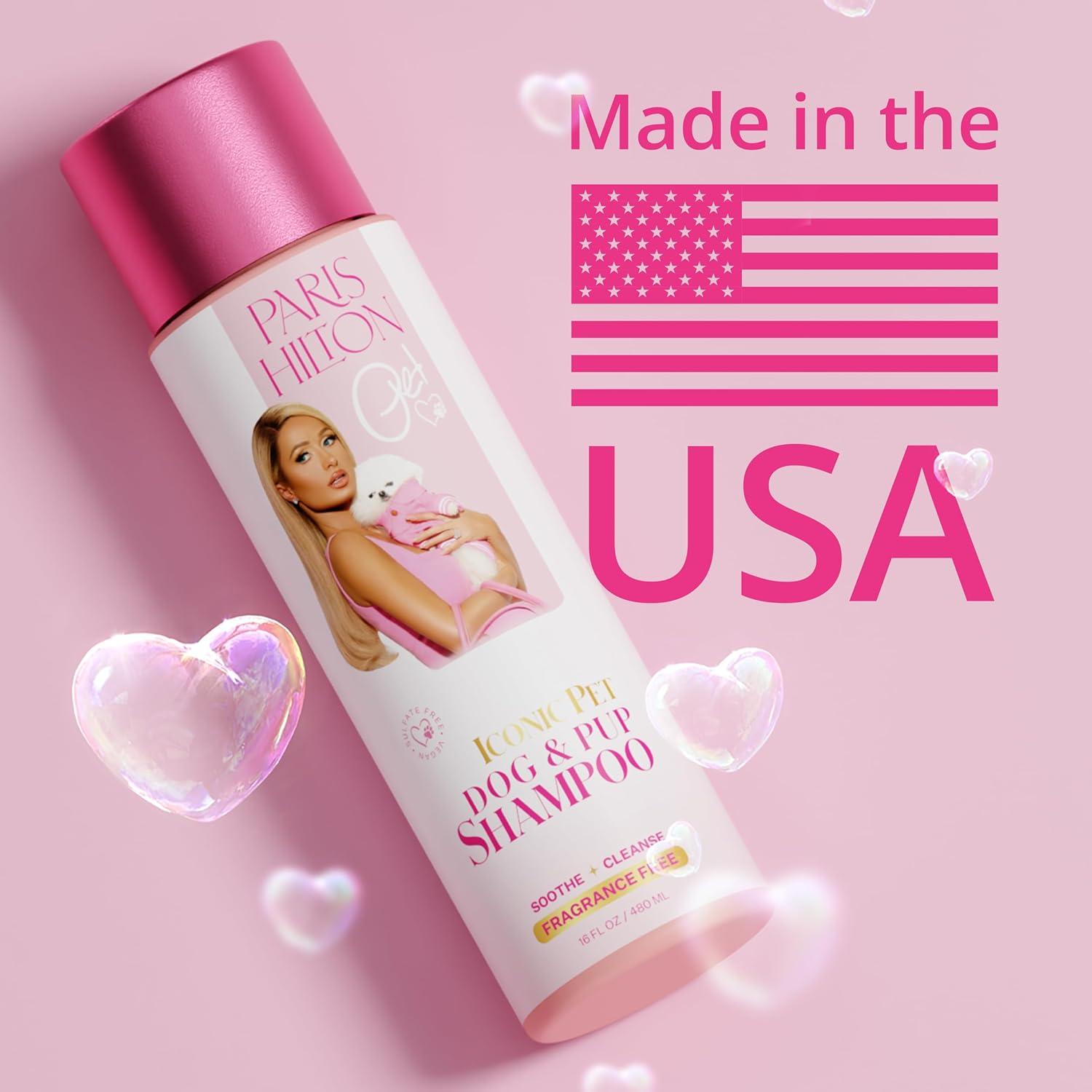 image:imageParis Hilton Dog Shampoo Sweet Pea amp Vanilla Fresh Scent SulfateFree Vegan amp Hypoallergenic for All Dog Breeds with Oatmeal amp Aloe for Healthy Coats Reduced Shed amp ShowReady Grooming 16oz480mlFragranceFree