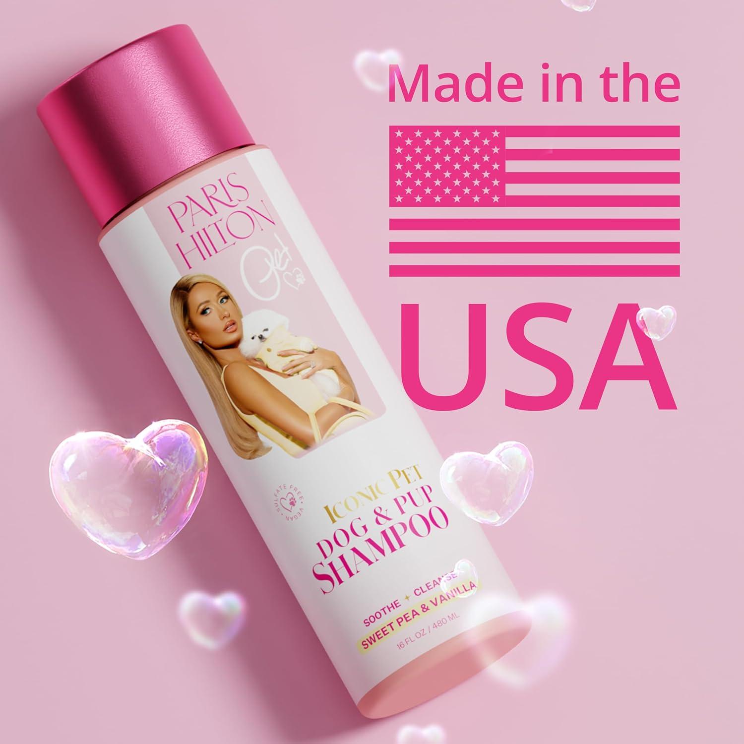 image:imageParis Hilton Dog Shampoo Sweet Pea amp Vanilla Fresh Scent SulfateFree Vegan amp Hypoallergenic for All Dog Breeds with Oatmeal amp Aloe for Healthy Coats Reduced Shed amp ShowReady Grooming 16oz480mlSweet Pea Vanilla