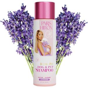 Paris Hilton Dog Shampoo – Sweet Pea & Vanilla Fresh Scent, Sulfate-Free Vegan & Hypoallergenic for All Dog Breeds, with Oatmeal & Aloe for Healthy Coats, Reduced Shed & Show-Ready Grooming 16oz/480ml(Lavender)