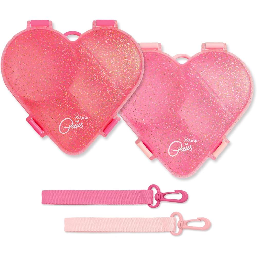 image:imageParis Hilton BentoStyle HeartShaped Snack Box Set Customizable 4Compartment Containers with Removable Dividers BuiltIn Phone Stand amp Removeable Wrist Strap 2Pack Pink