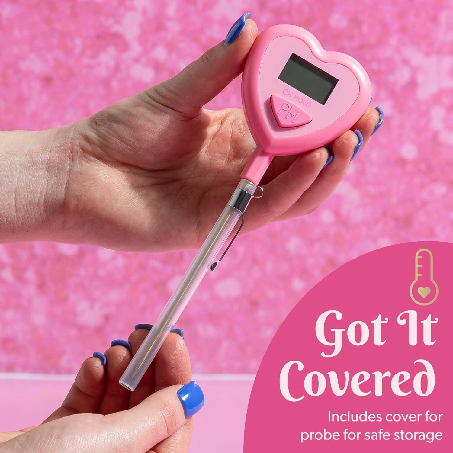 image:imageParis Hilton Digital Heart Shaped Thermometer for Cooking Baking and Grilling Instant Read in Celsius or Fahrenheit Pink