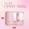 Paris Hilton 1.5-Cup Food Chopper, Stainless Steel Blade With One-Touch Pulse Control, Compact Mini Electric Chopper For Vegetables, Herbs, Nuts & Dressings, Pink