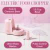 Paris Hilton 1.5-Cup Food Chopper, Stainless Steel Blade With One-Touch Pulse Control, Compact Mini Electric Chopper For Vegetables, Herbs, Nuts & Dressings, Pink