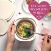 Paris Hilton Electric Lunch Warmer, 20-Ounce Stainless Steel Portable Food Container With Sealing Lid, Removable 2.5-Cup Inner Dish, Bow Front Decal, Hot Pink(Cream)