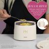 Paris Hilton Electric Lunch Warmer, 20-Ounce Stainless Steel Portable Food Container With Sealing Lid, Removable 2.5-Cup Inner Dish, Bow Front Decal, Hot Pink(Cream)