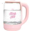 Paris Hilton Electric Kettle, Fast Boil with Auto Shut-Off, LED Indicator, 360° Base, Cord Storage, 1.8-Liter, Glass, Pink