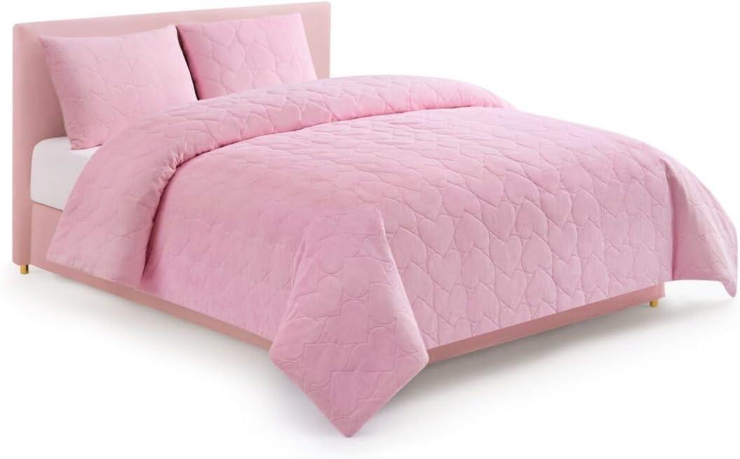 image:imageParis Hilton 3 Piece King Size Comforter Set with 2 Pillow Shams Soft Warm Chic amp Lightweight Quilted Bed Spread Housewarming amp Birthday Gifts for Women amp Teen Girls Lavender Roses Henrietta Cute DesignsLight Pink
